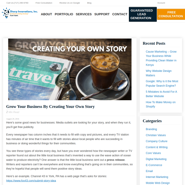 Grow Your Business By Creating Your Own Story - Sharp Innovations Blog