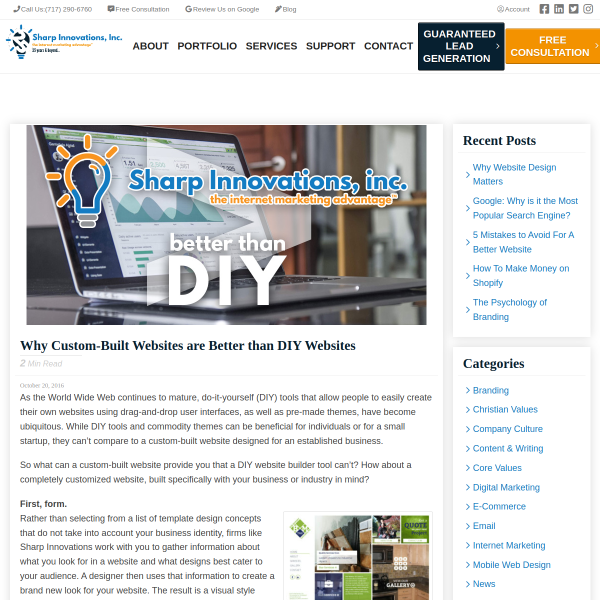 Why Custom-Built Websites are Better than DIY Websites - Sharp Innovations Blog