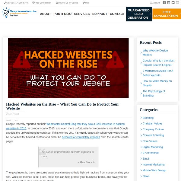 Hacked Websites on the Rise – What You Can Do to Protect Your Website - Sharp Innovations Blog