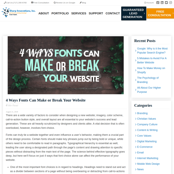 4 Ways Fonts Can Make or Break Your Website - Sharp Innovations Blog