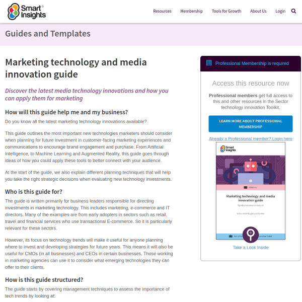 Marketing technology and media innovations guide 2018 - Smart Insights