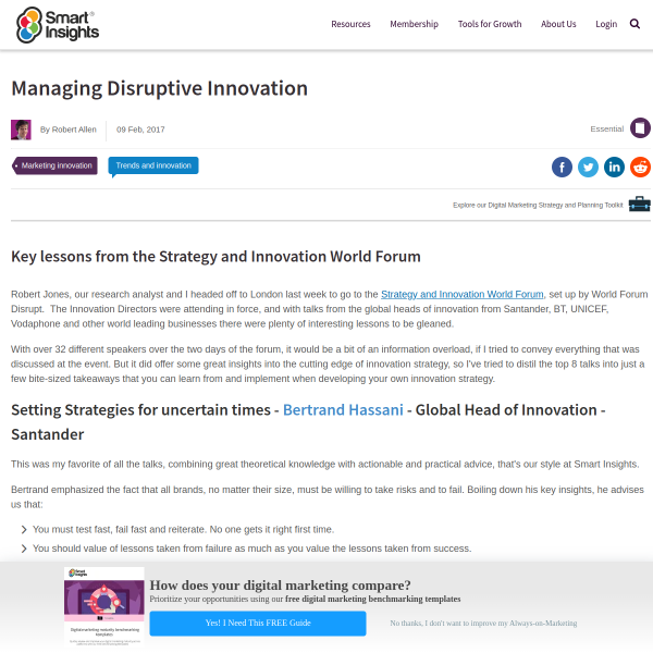 Managing Disruptive Innovation - Smart Insights