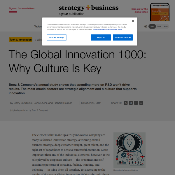 The Global Innovation 1000: Why Culture Is Key
