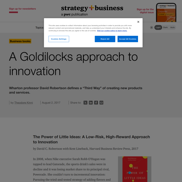 A Goldilocks Approach to Innovation