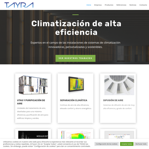 Vista mini Web: https://www.tayra.es