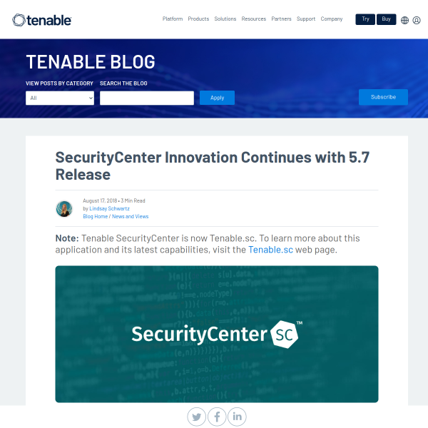 SecurityCenter Innovation Continues with 5.7 Release