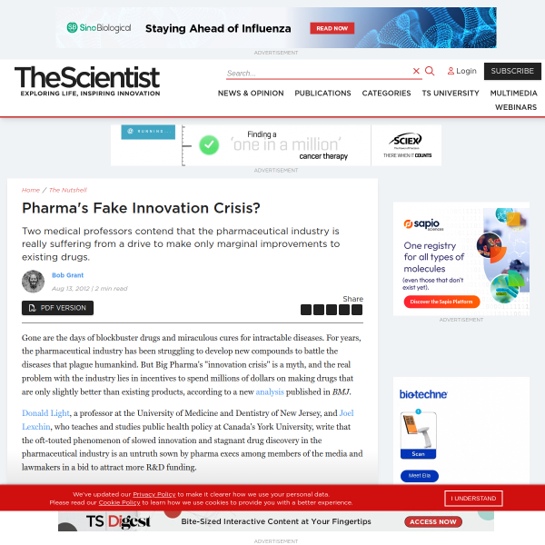Pharma's Fake Innovation Crisis?