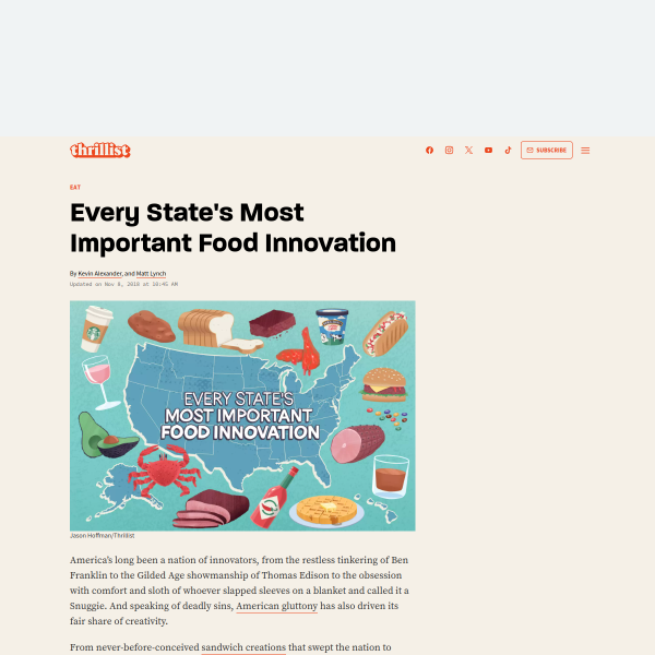 Every State's Most Important Food Innovation