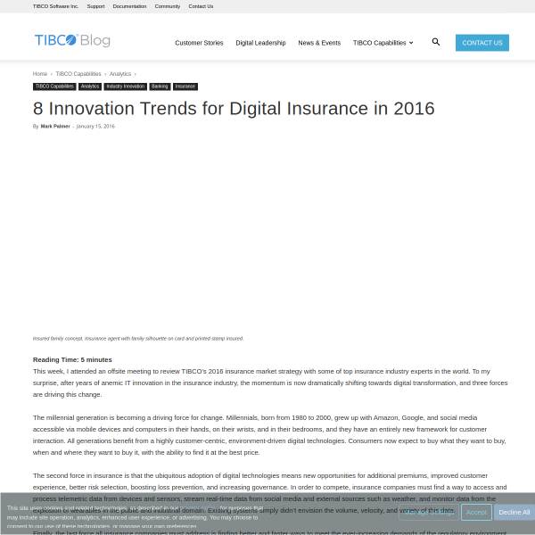 8 Innovation Trends for Digital Insurance in 2016 - The TIBCO Blog