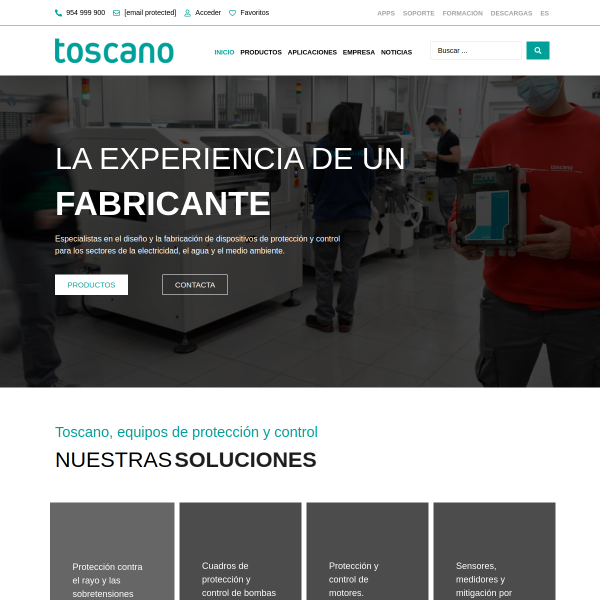 Vista mini Web: https://www.toscano.es