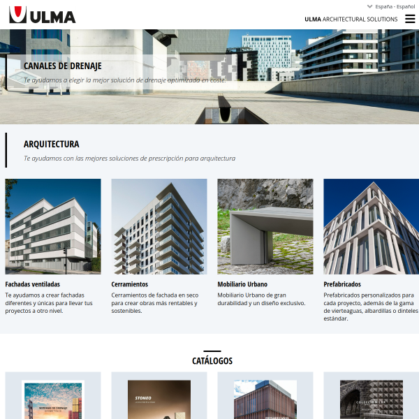 Vista mini Web: https://www.ulmaarchitectural.com/es-es