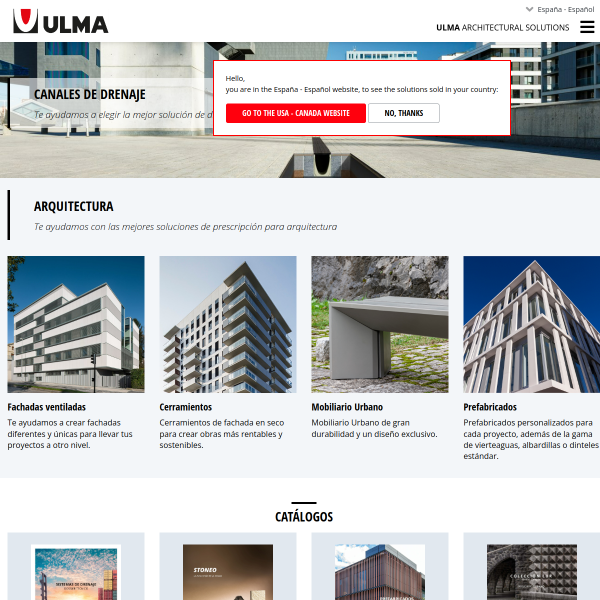 Vista mini Web: https://www.ulmaarchitectural.com/es-es