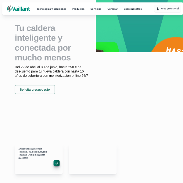Vista mini Web: https://www.vaillant.es