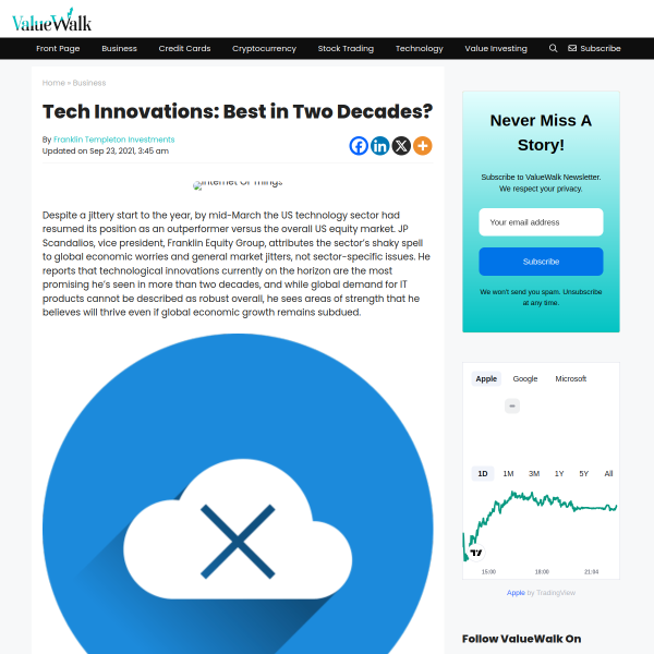 Tech Innovations: Best in Two Decades? - ValueWalk