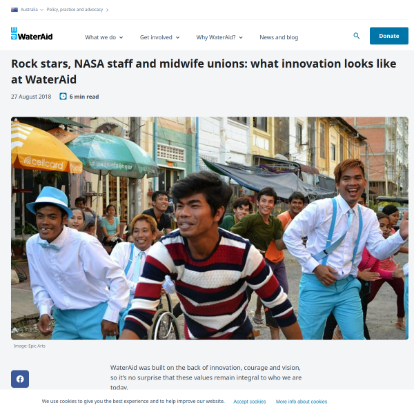 Rock stars, NASA staff and midwife unions: what innovation looks like at WaterAid - WaterAid Australia