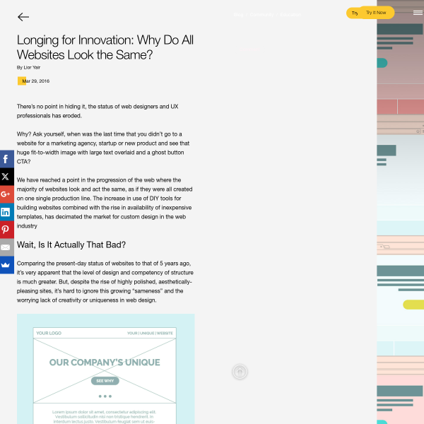Longing for Innovation: Why do Sites Look the Same? - Webydo Blog