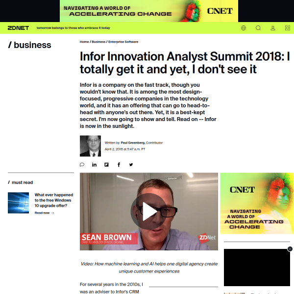 Infor Innovation Analyst Summit 2018: I totally get it and yet, I don't see it
