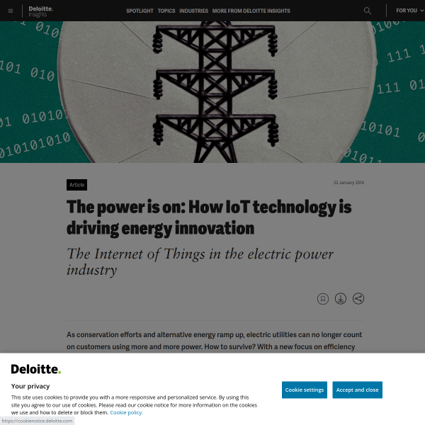 The power is on: How IoT technology is driving energy innovation