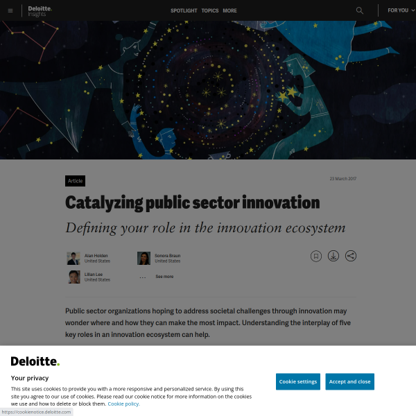 Catalyzing public sector innovation