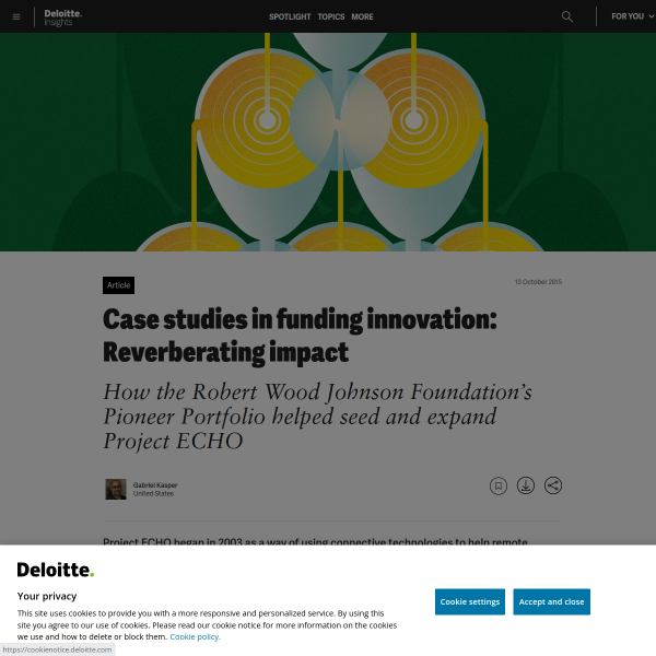 Case studies in funding innovation: Reverberating impact