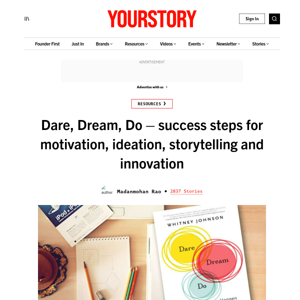 Dare, Dream, Do – success steps for motivation, ideation, storytelling and innovation
