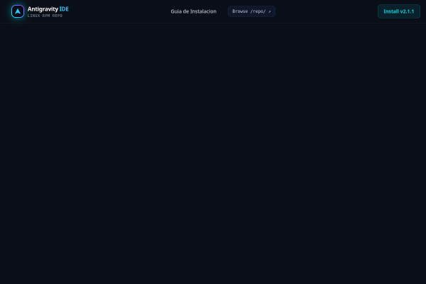 Vista previa de Antigravity IDE - BUILDER rpm