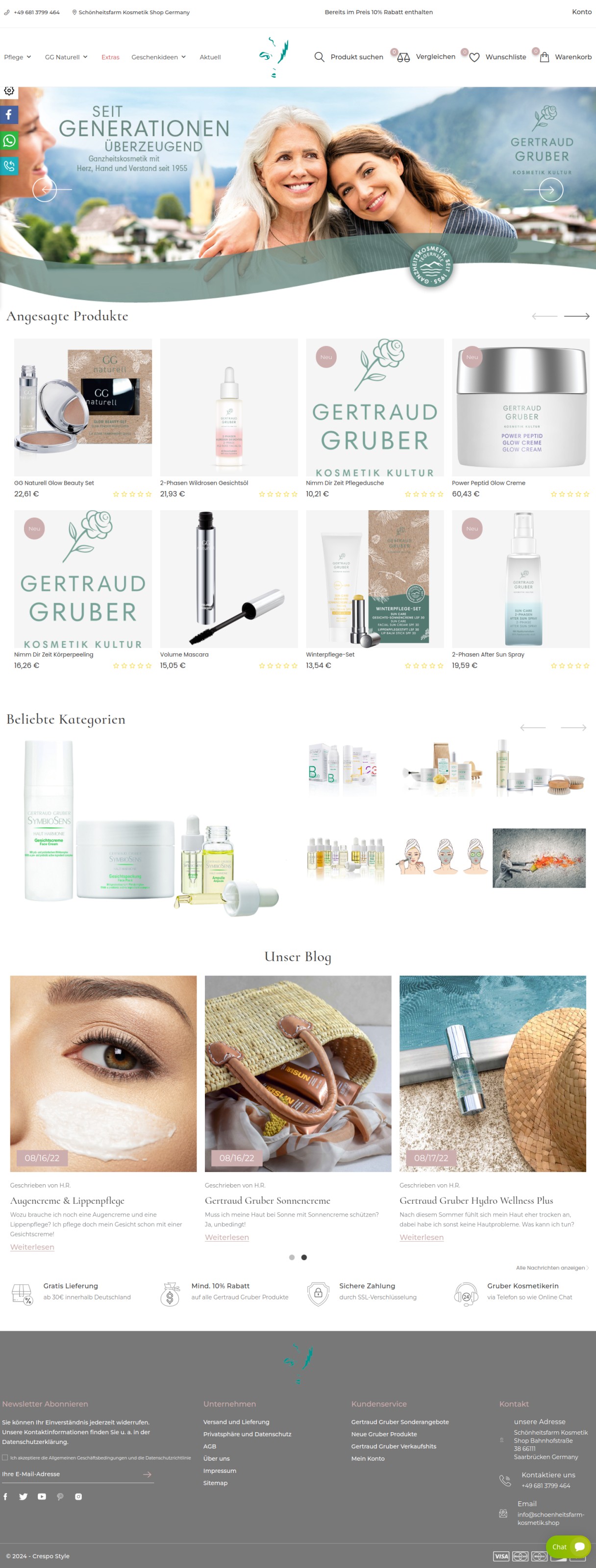 Gertraud Gruber Kosmetik Produkte Online Shop