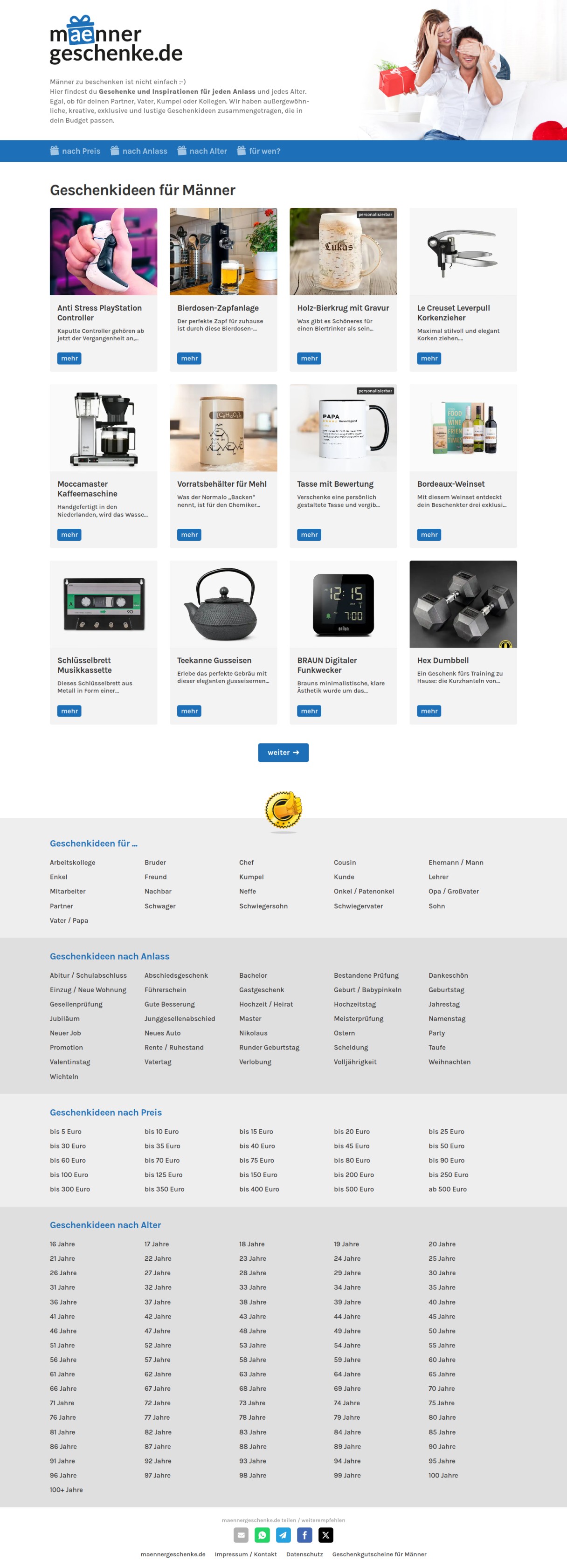 Maennergeschenke.de – Geschenkideen für Männer