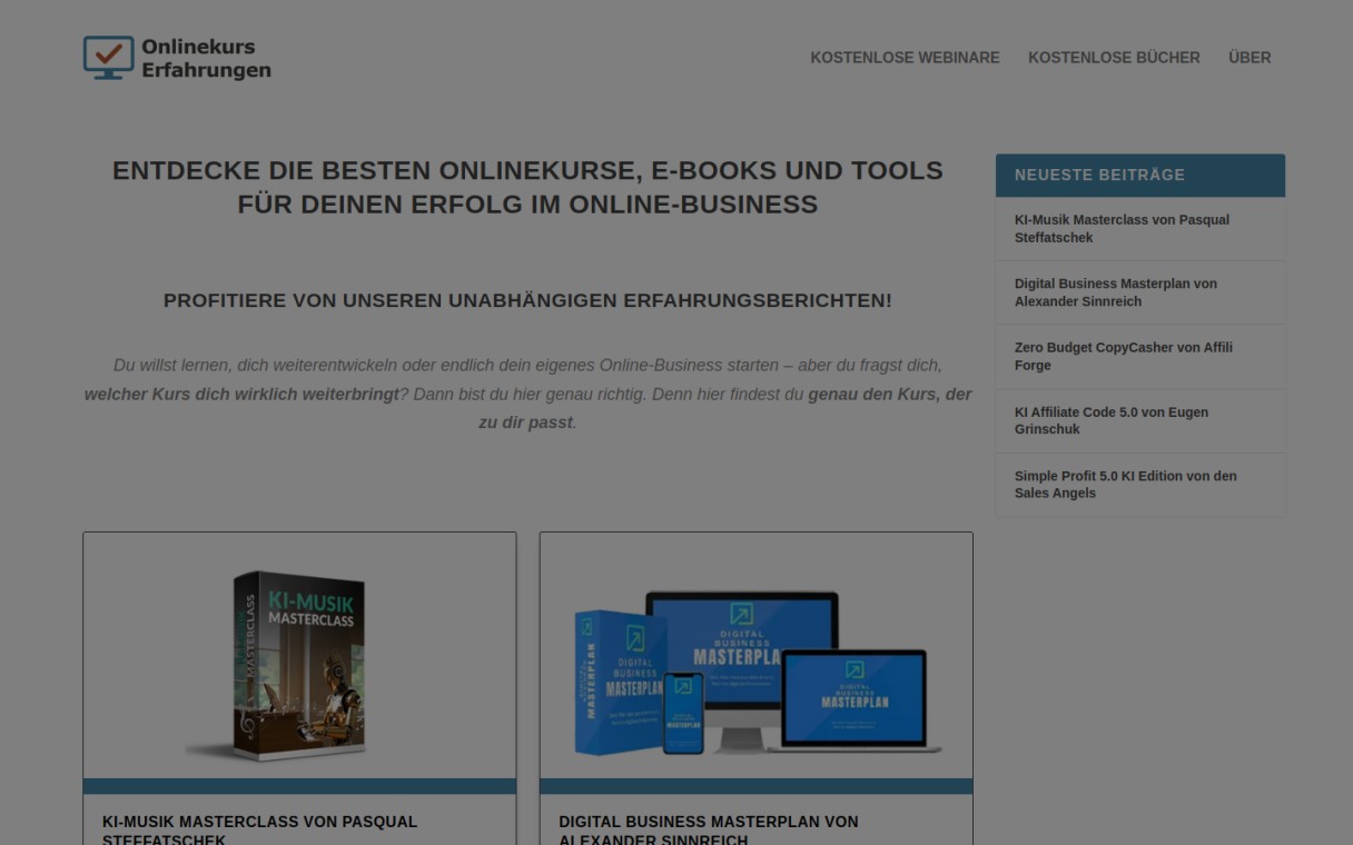 Onlinekurs Erfahrungen