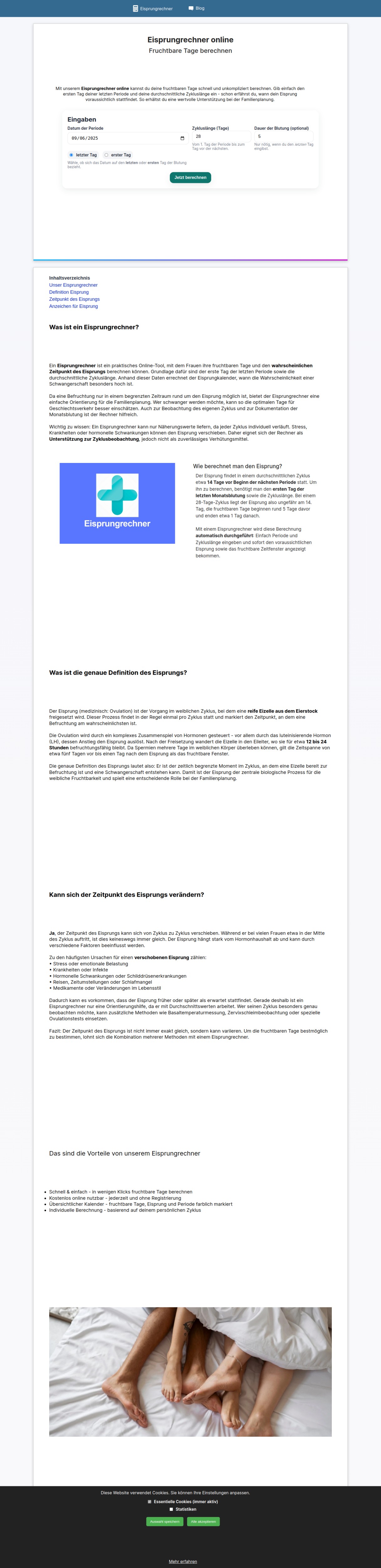 Eisprungrechner online