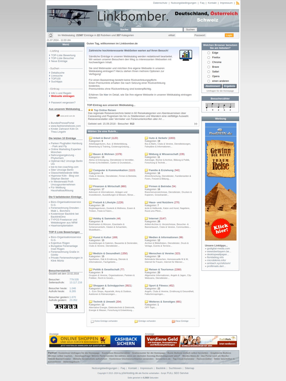 Linkbomber.de: Webkatalog - Eintrag kostenlos