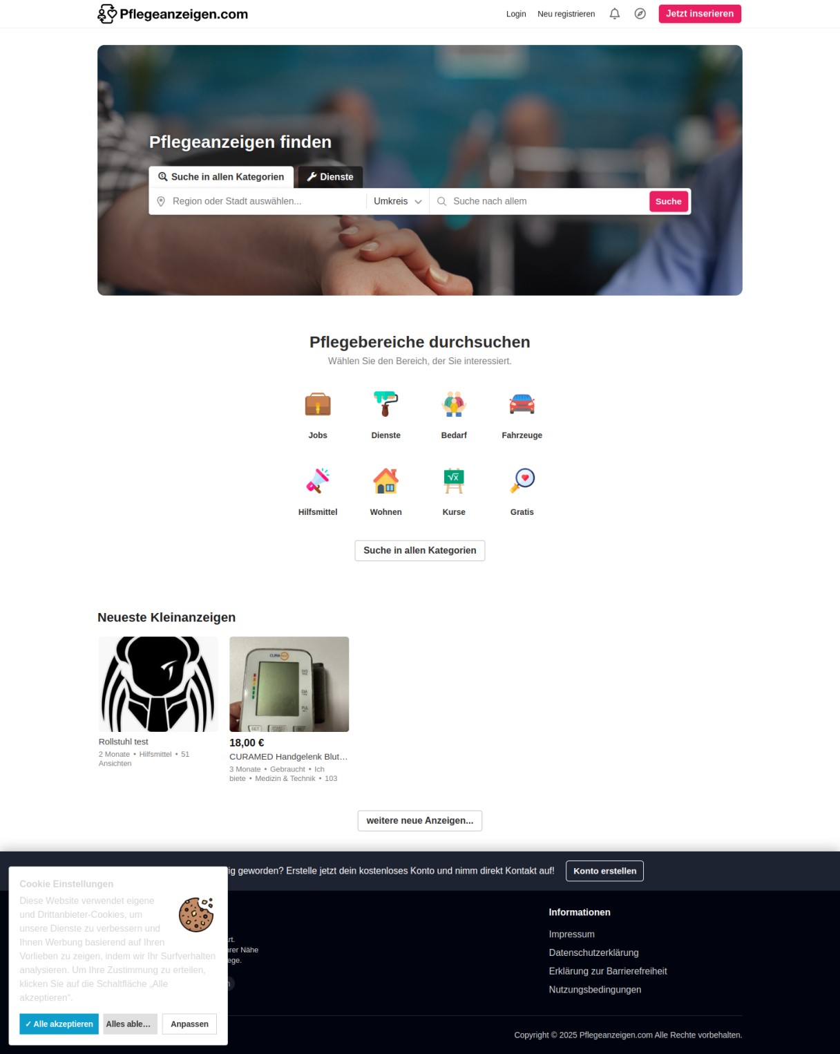 Pflegeanzeigen.com  Marktplatz für Pflege