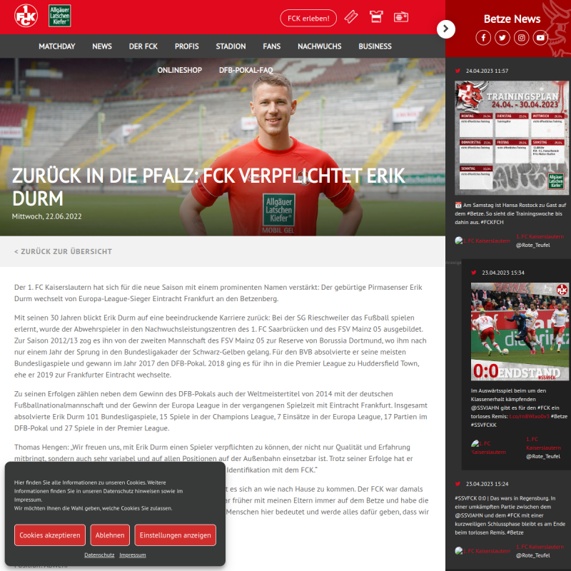 Zurück in die Pfalz: FCK verpflichtet Erik Durm