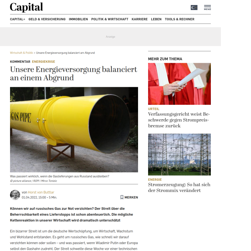Energiekrise: Unsere Energieversorgung balanciert an einem Abgrund