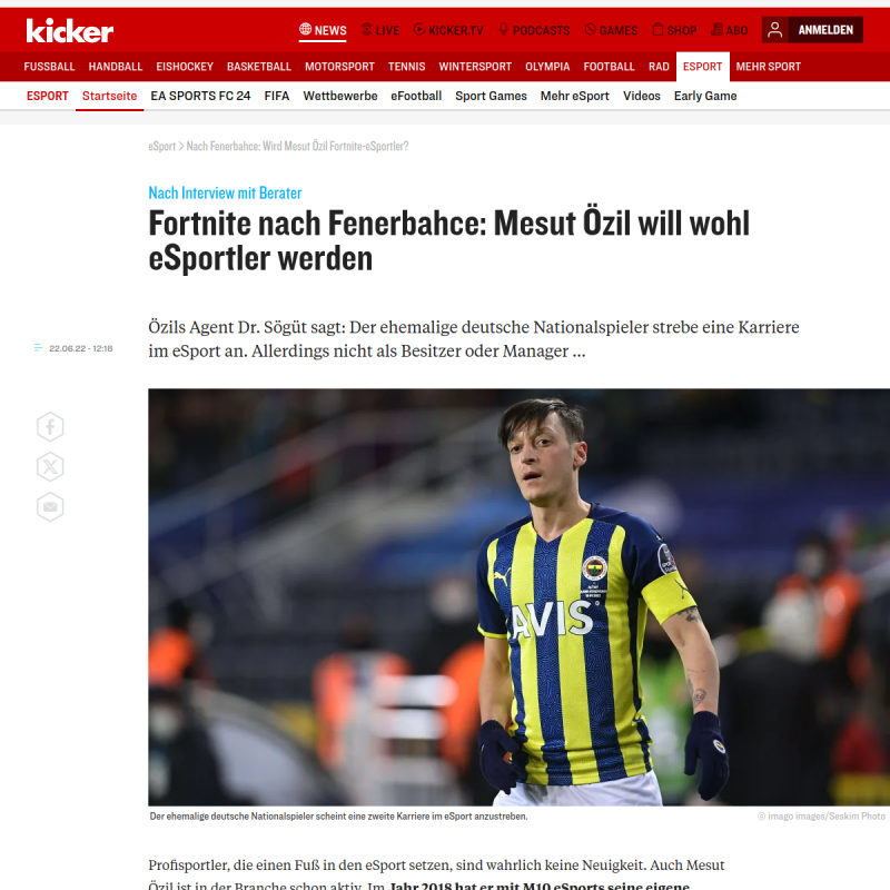 Fortnite nach Fenerbahce: Mesut Özil will wohl eSportler werden
