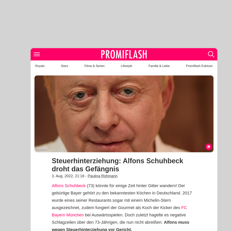 Steuerhinterziehung: Alfons Schuhbeck droht das Gefängnis