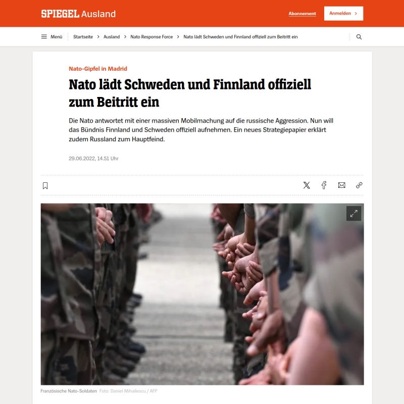 Nato lädt Schweden und Finnland offiziell zum Beitritt ein