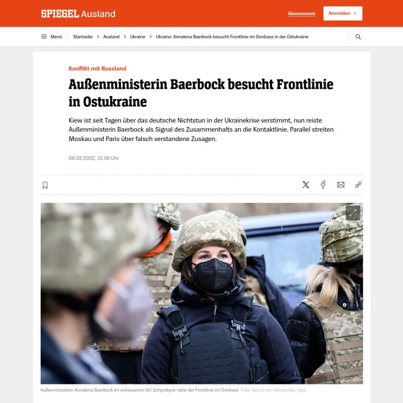 Ukraine: Annalena Baerbock besucht Frontlinie im Donbass
