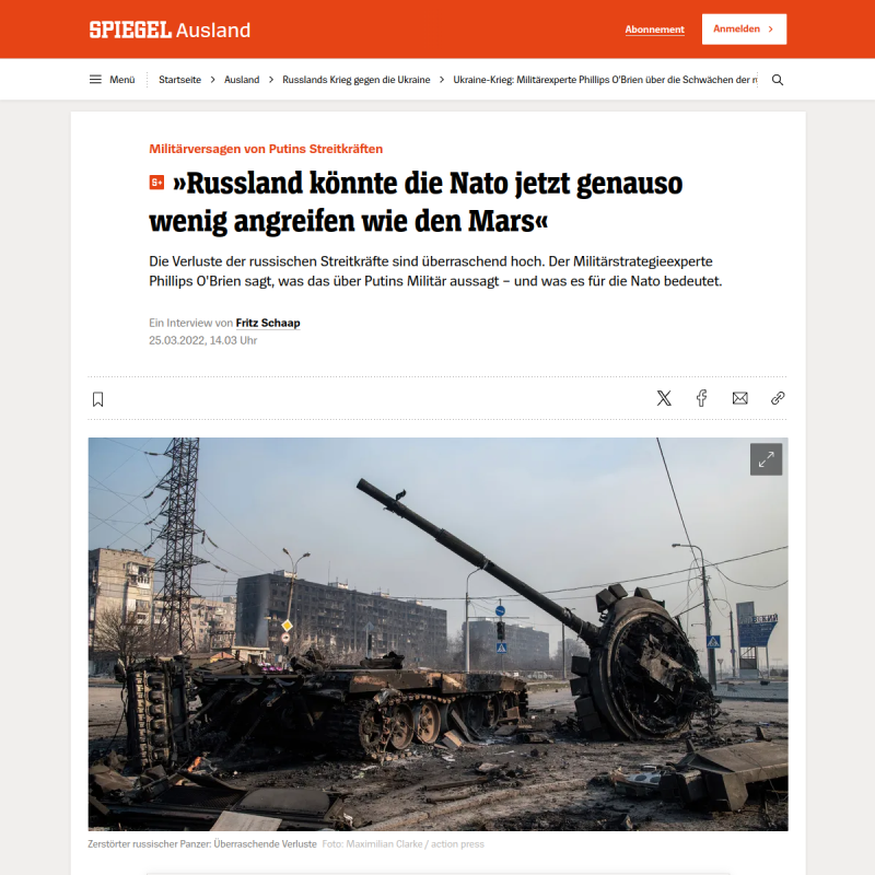 Ukraine-Krieg: Militärexperte Phillips O’Brien über die Schwächen der russichen Armee