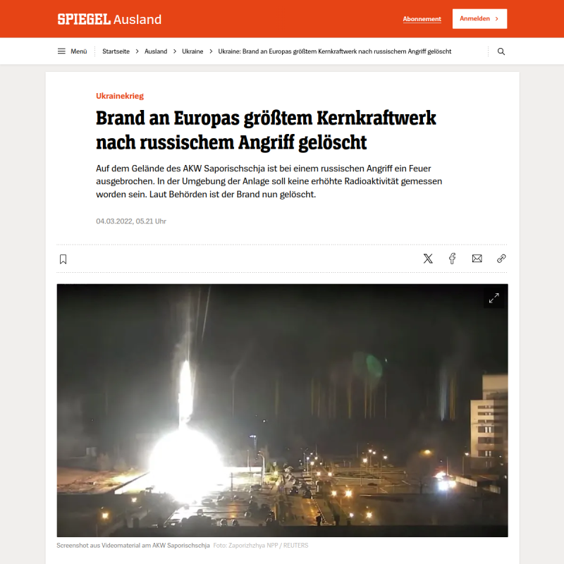 Ukraine-Krieg: Russische Truppen greifen Europas größtes Kernkraftwerk an