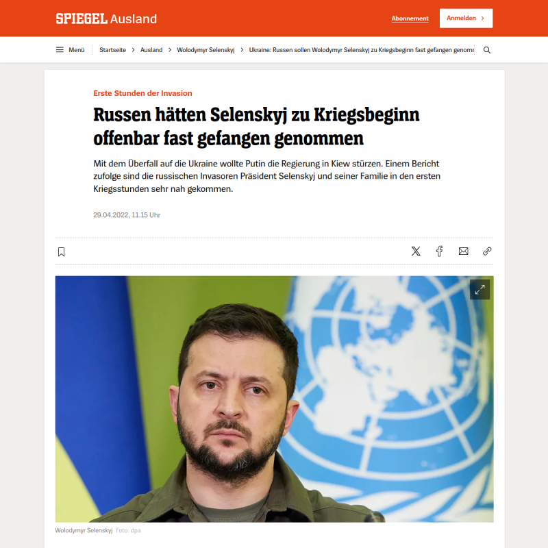 Ukraine: Russen sollen Wolodymyr Selenskyj zu Kriegsbeginn fast gefangen genommen haben