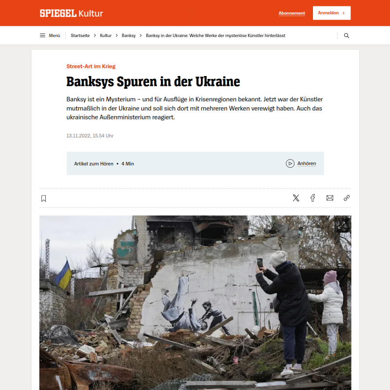 Banksy in der Ukraine: Welche Werke der mysteriöse Künstler hinterlässt