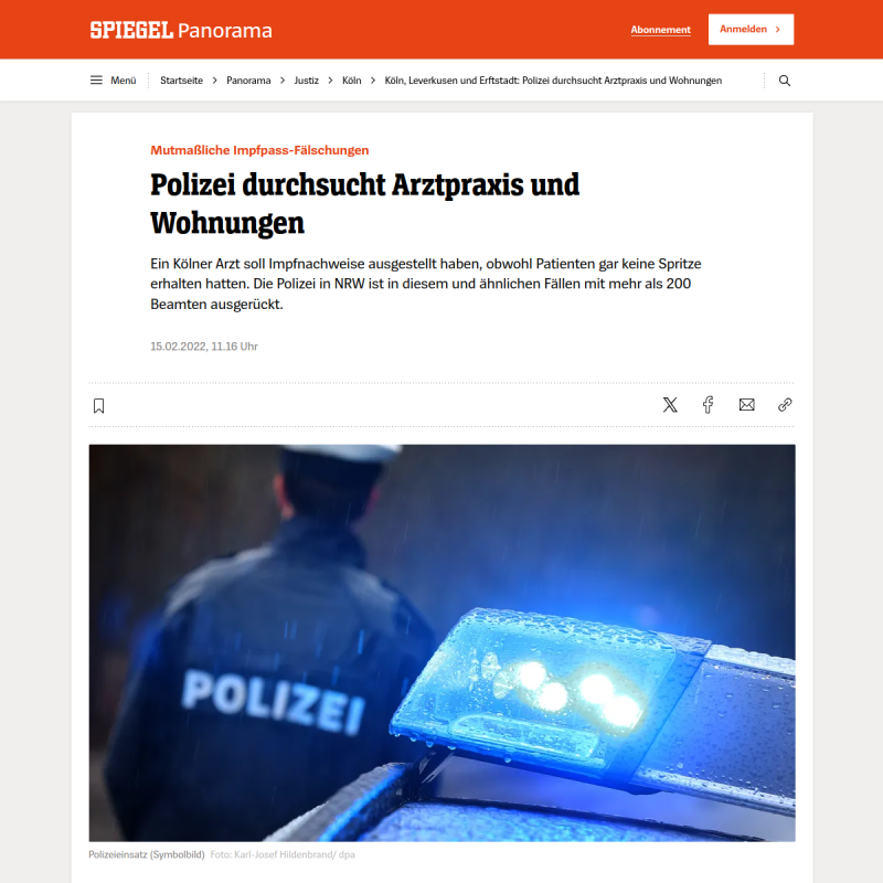 Köln, Leverkusen und Erftstadt: Polizei durchsucht Arztpraxis und Wohnungen
