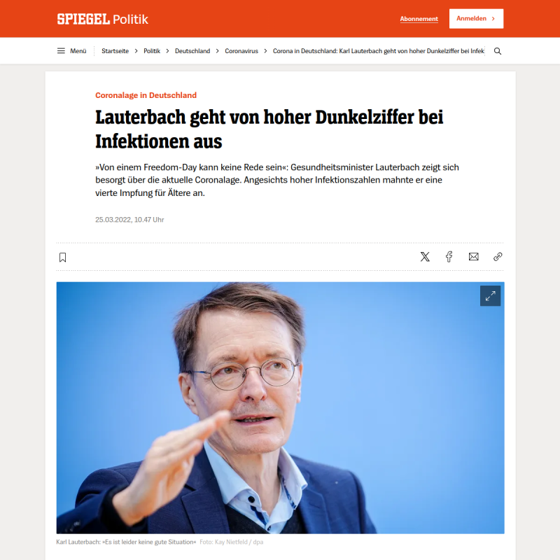 Corona in Deutschland: Karl Lauterbach geht von hoher Dunkelziffer bei Infektionen aus