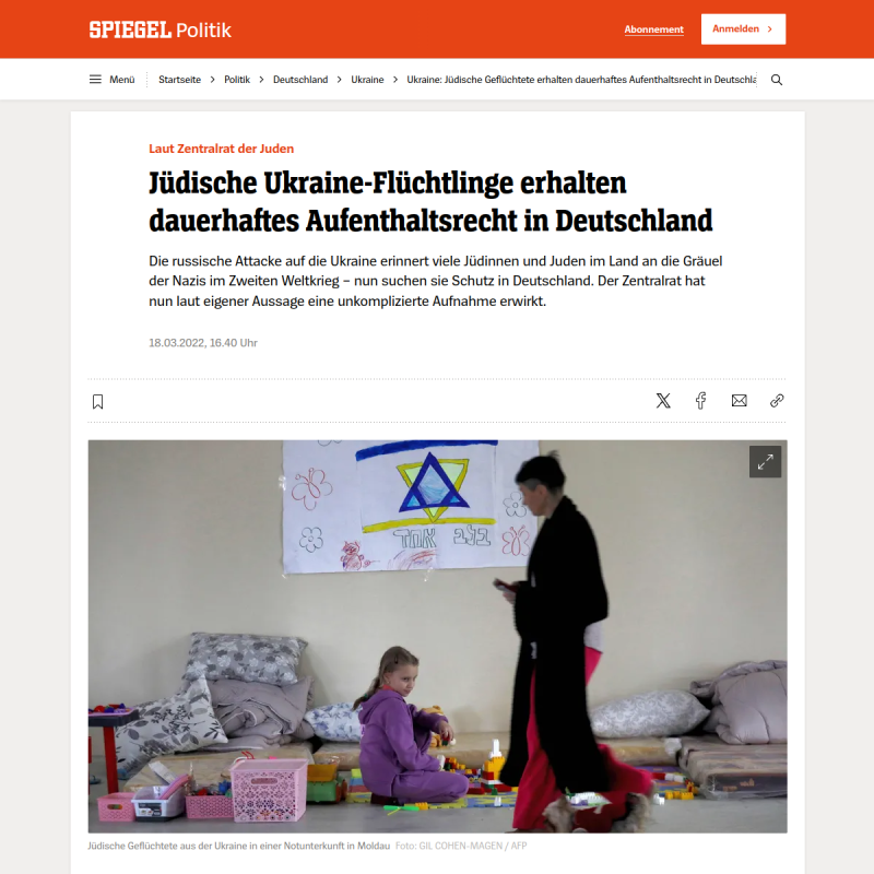 Ukraine: Jüdische Geflüchtete erhalten dauerhaftes Aufenthaltsrecht in Deutschland