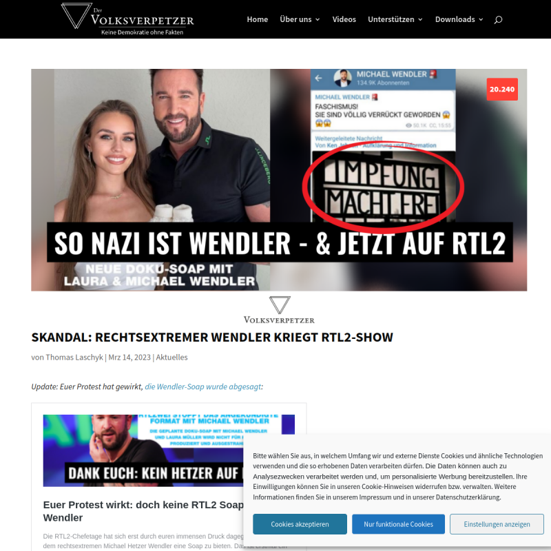 Skandal: Rechtsextremer Wendler kriegt RTL2-Show