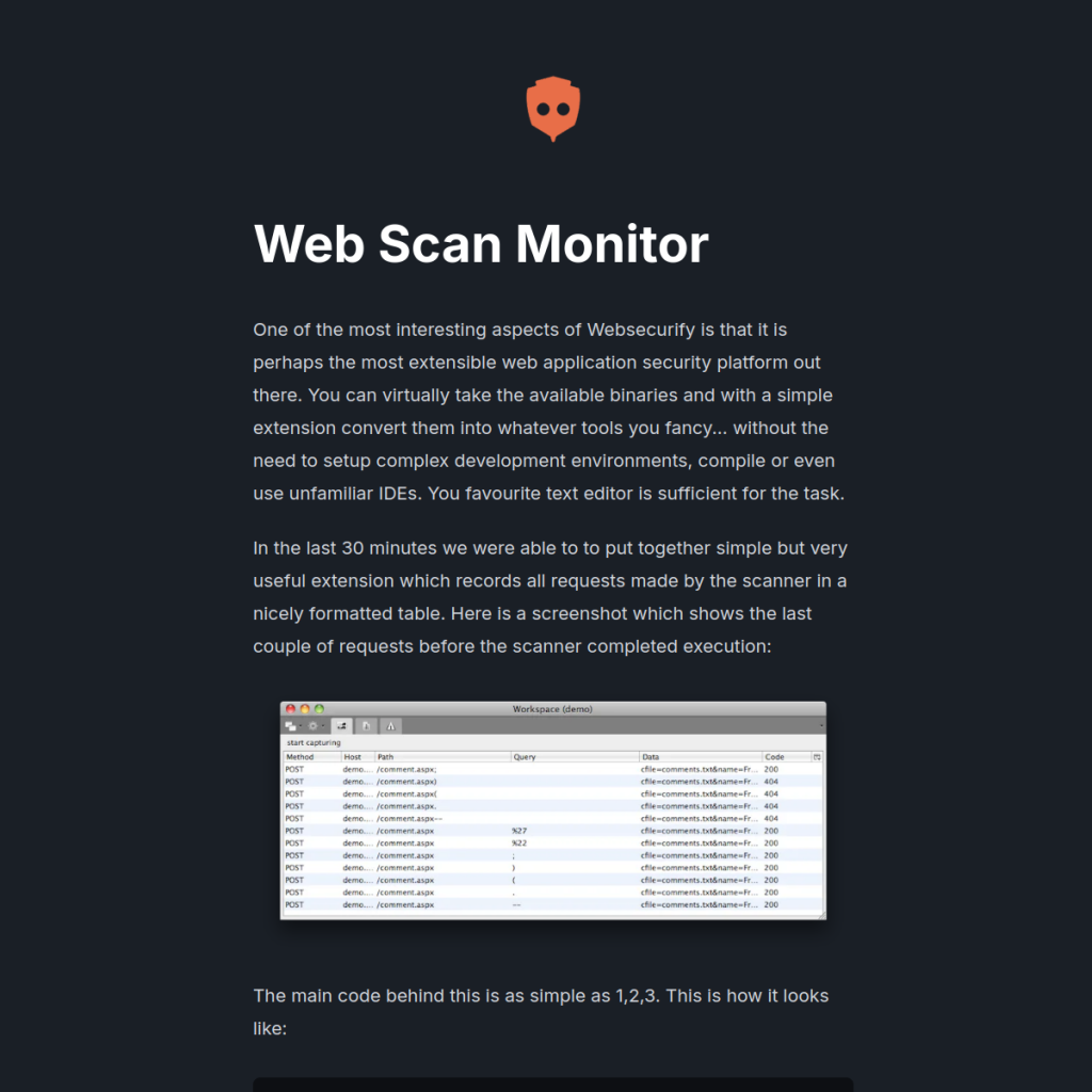 Web Scan Monitor