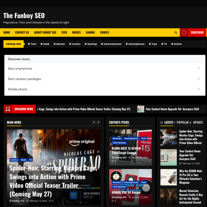 The Fanboy SEO - Popculture, Tech and Lifestyle in the Speed of Light