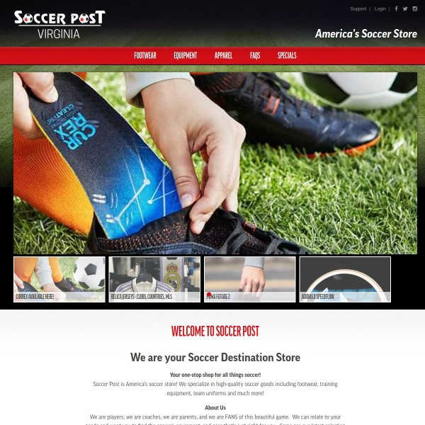 Website screenshot for Soccer Post Chesterfield Midlothian