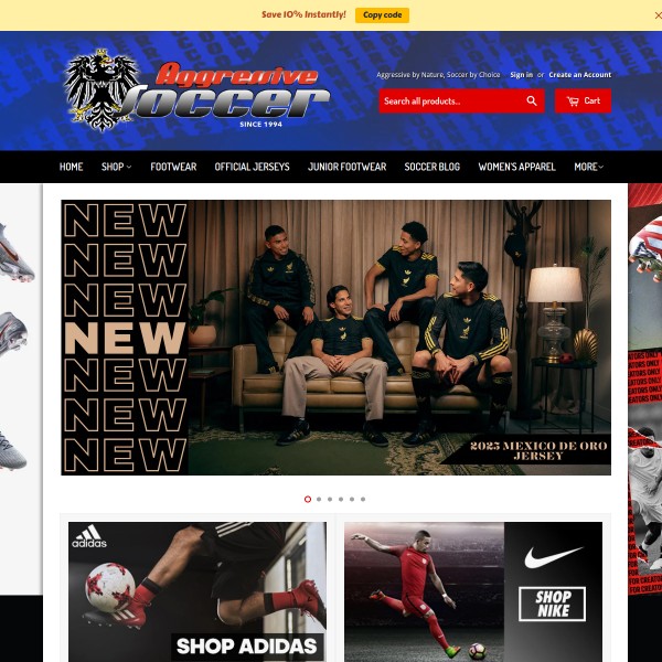 Website screenshot for Aggressive Soccer Oxnard